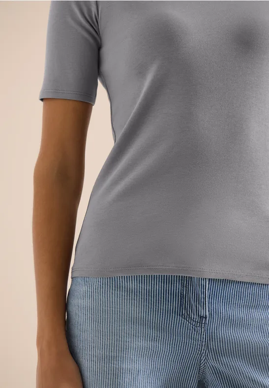 Basic T-Shirt aus Baumwolle graphite light grey