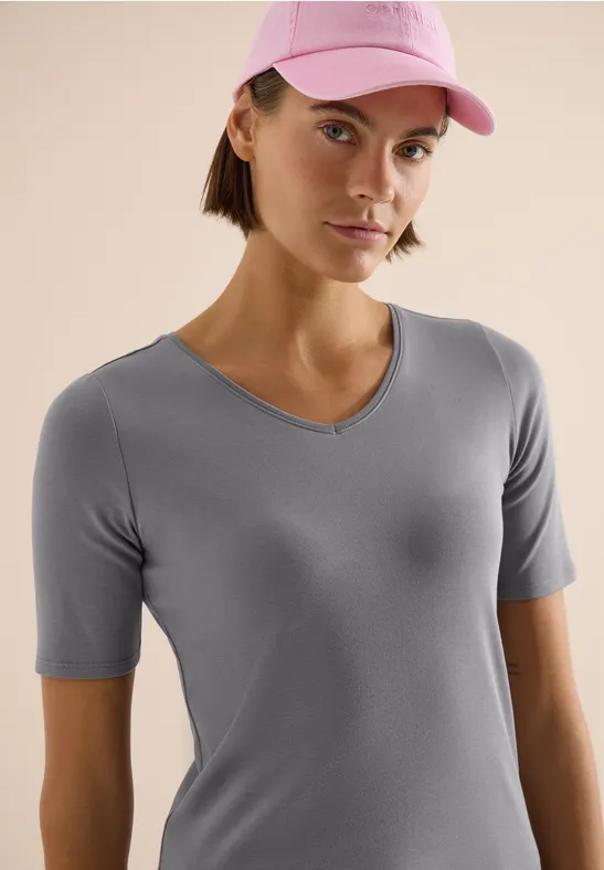 Basic T-Shirt aus Baumwolle graphite light grey
