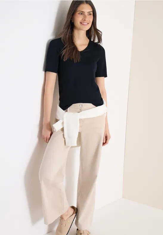 Basic T-Shirt aus Baumwolle universal blue