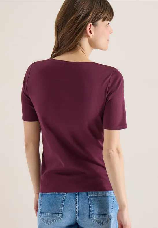Basic T-Shirt aus Baumwolle sweet grape red