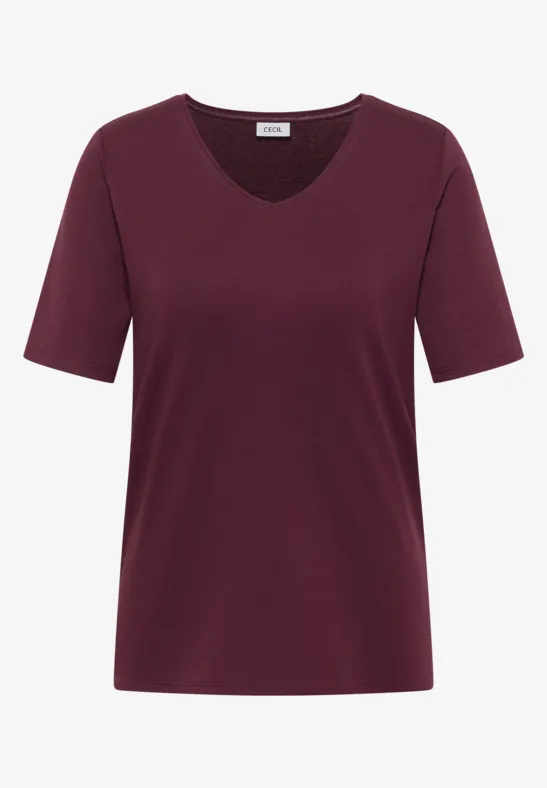 Basic T-Shirt aus Baumwolle sweet grape red