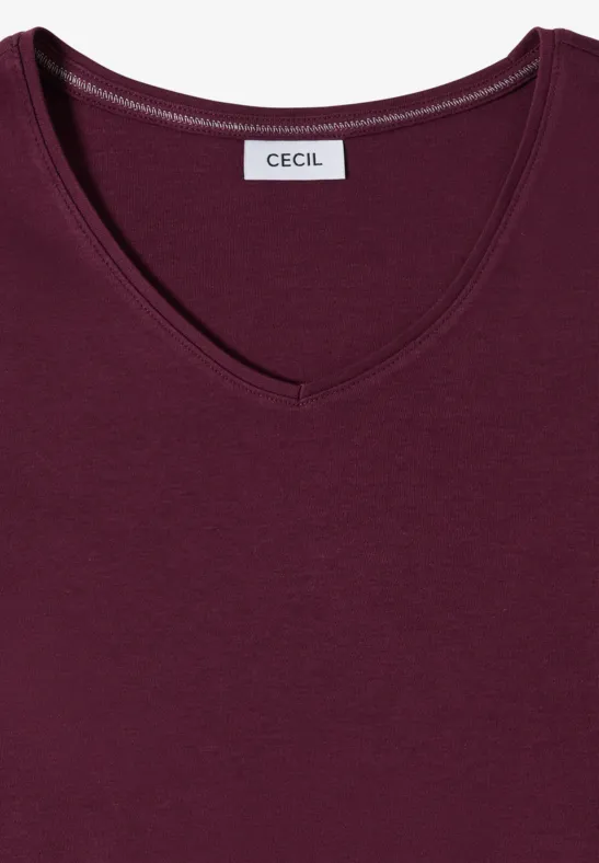 Basic T-Shirt aus Baumwolle sweet grape red