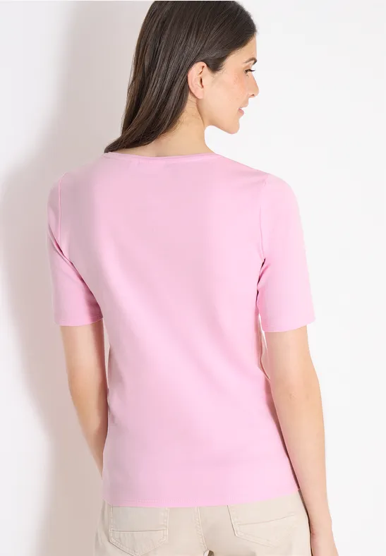 Basic T-Shirt aus Baumwolle light blush rose