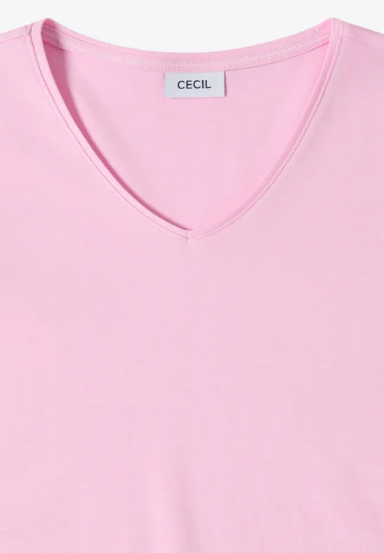 Basic T-Shirt aus Baumwolle light blush rose