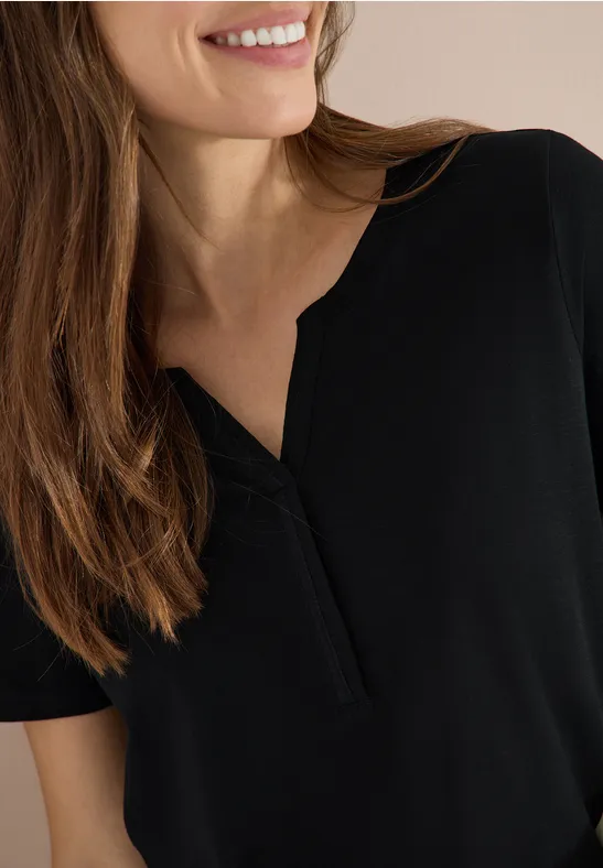 Basic Shirt im Tunika-Look Black