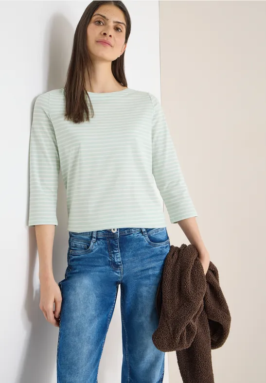 Gestreiftes Shirt grove green