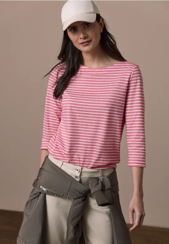 Gestreiftes Shirt geranium red