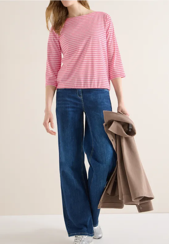 Gestreiftes Shirt geranium red