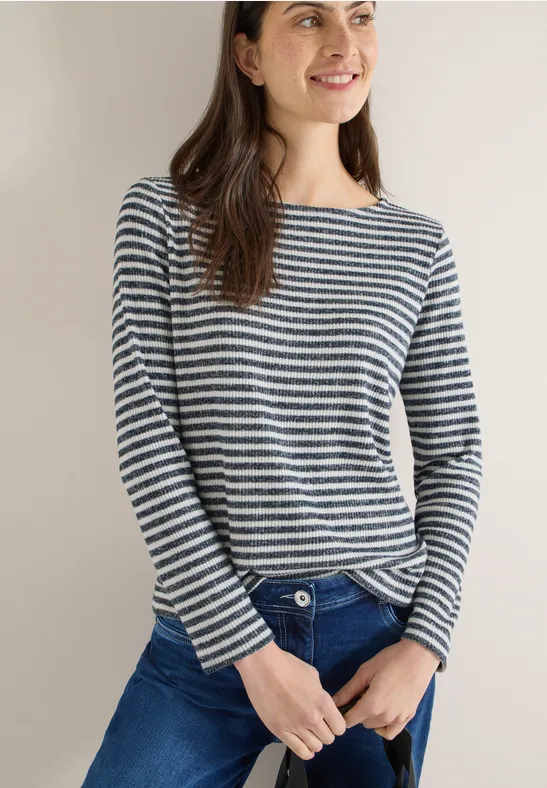 Gestreiftes Shirt universal blue melange