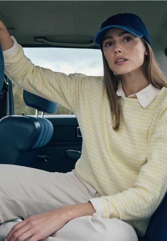 Gestreiftes Shirt iced yellow melange