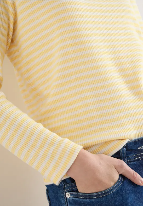 Gestreiftes Shirt iced yellow melange