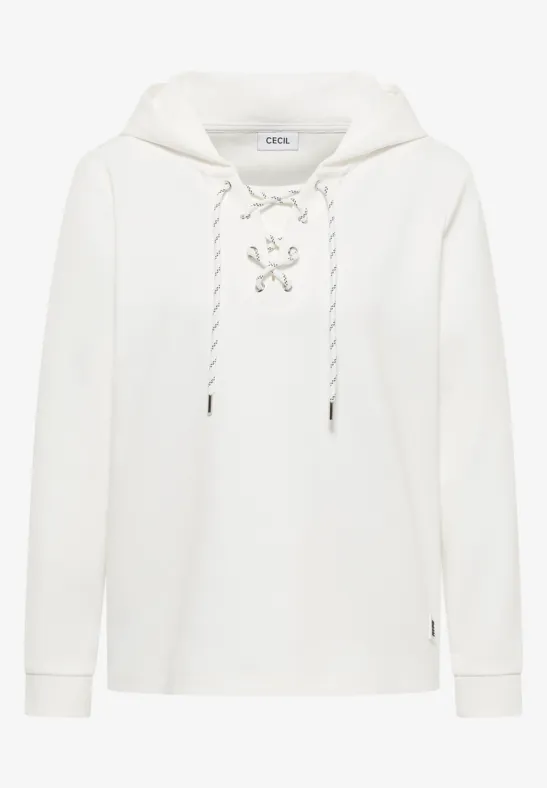 Hoodie Shirt mit Strings vanilla white