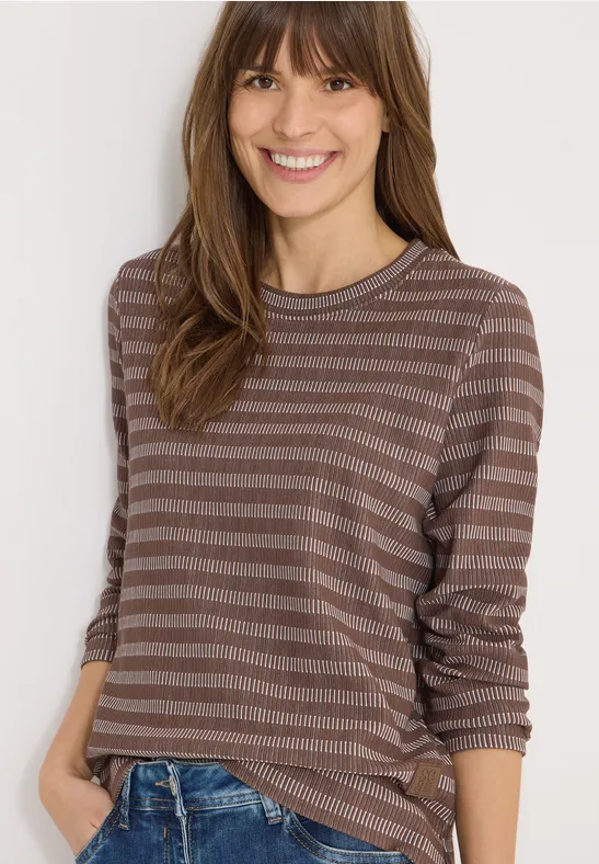Gestreiftes Shirt urban taupe