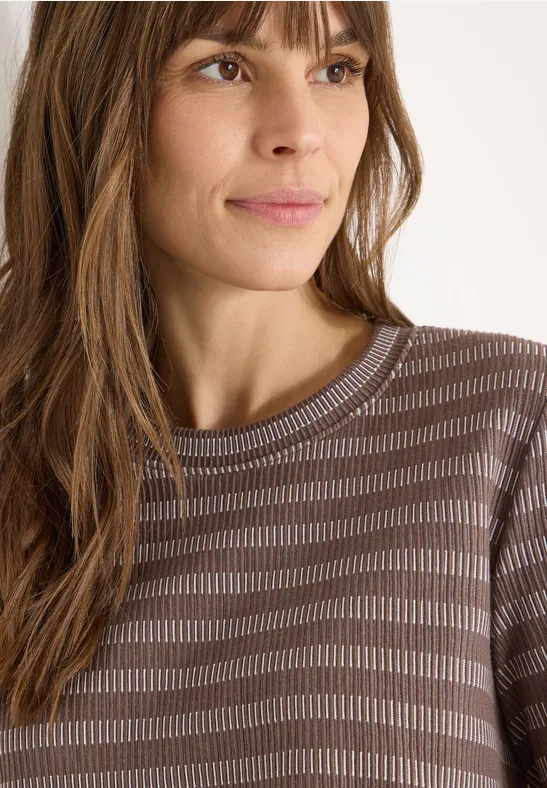 Gestreiftes Shirt urban taupe