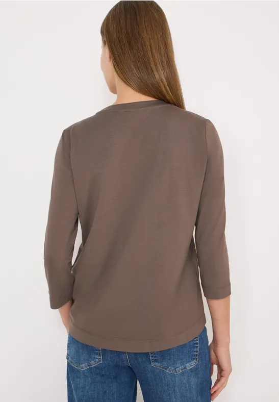 T-Shirt mit Frontprint urban taupe