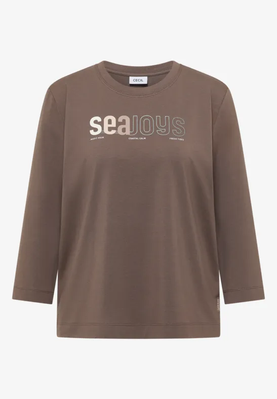 T-Shirt mit Frontprint urban taupe