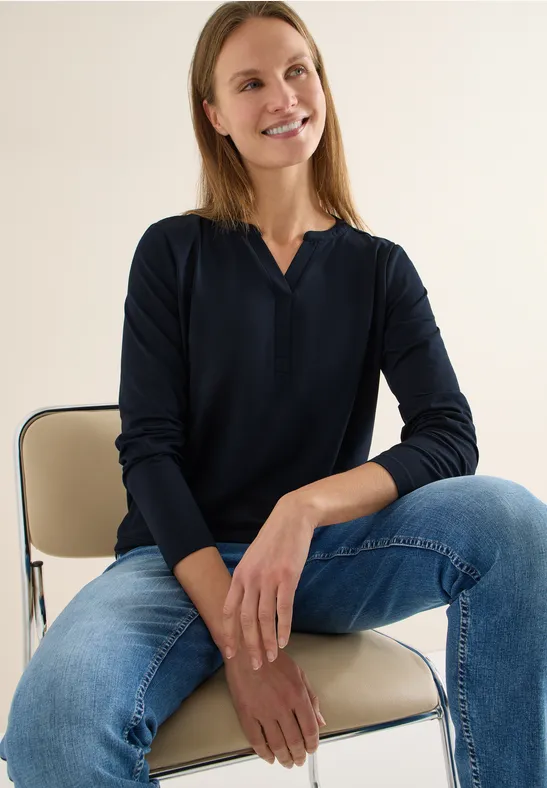 Shirt in tuniekstijl universal blue