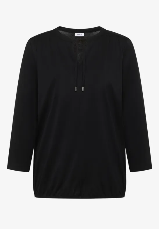 Shirt im Tunika-Look Black