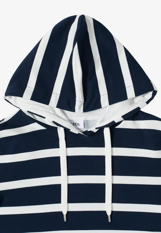 Bluza z kapturem w paski universal blue