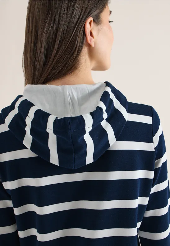 Bluza z kapturem w paski universal blue