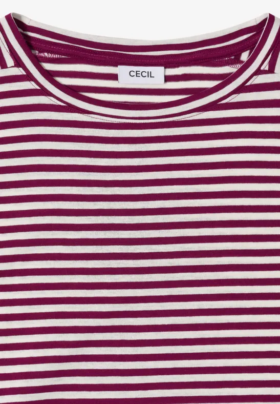 Gestreept shirt magenta purple