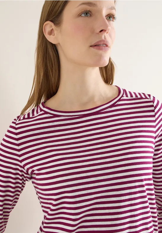 Gestreept shirt magenta purple