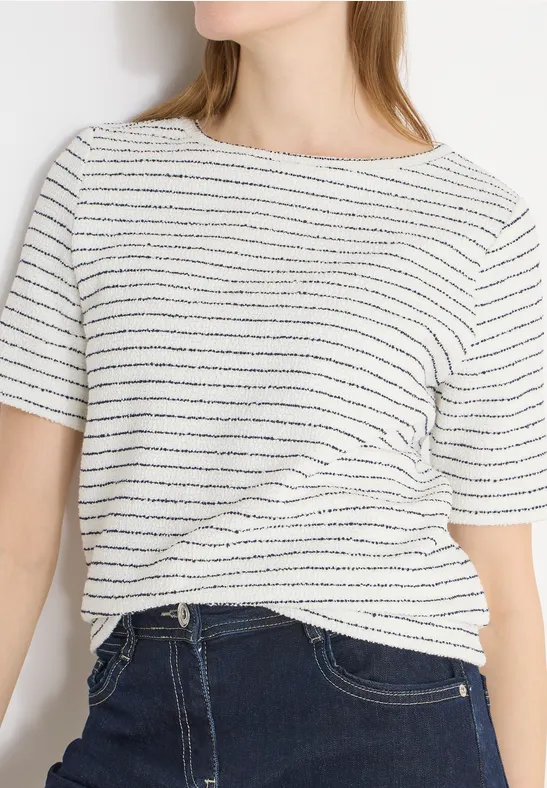 Gestreiftes T-Shirt vanilla white