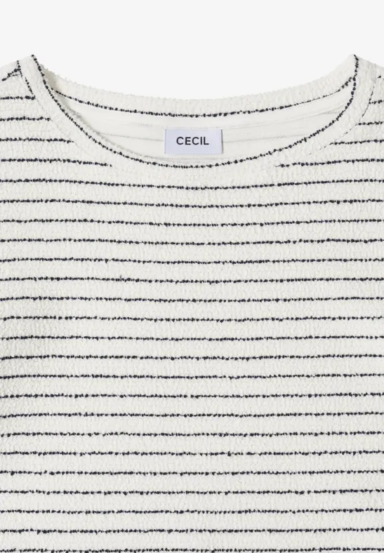 Gestreiftes T-Shirt vanilla white