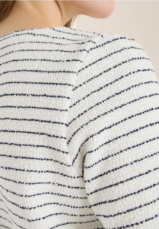 Gestreiftes T-Shirt vanilla white