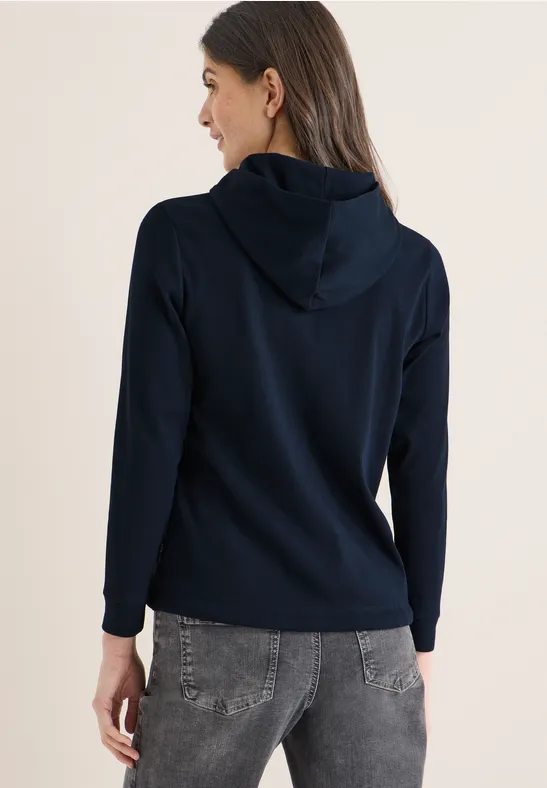 Hoodie met geribde structuur universal blue