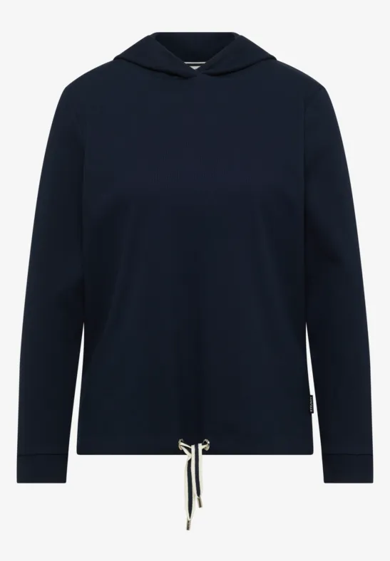 Hoodie met geribde structuur universal blue