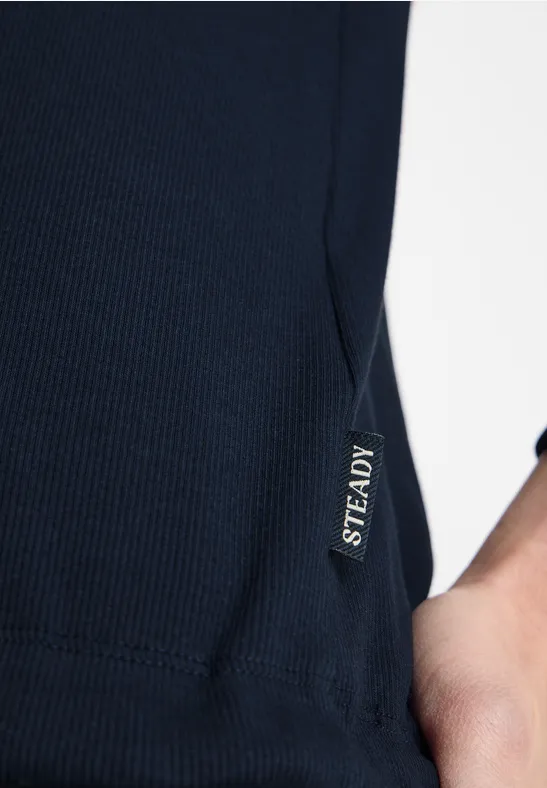 Hoodie met geribde structuur universal blue