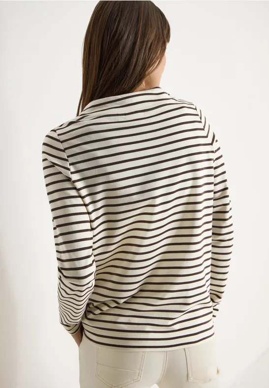 Gestreiftes Shirt macchiato brown