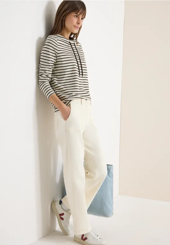 Gestreiftes Shirt macchiato brown