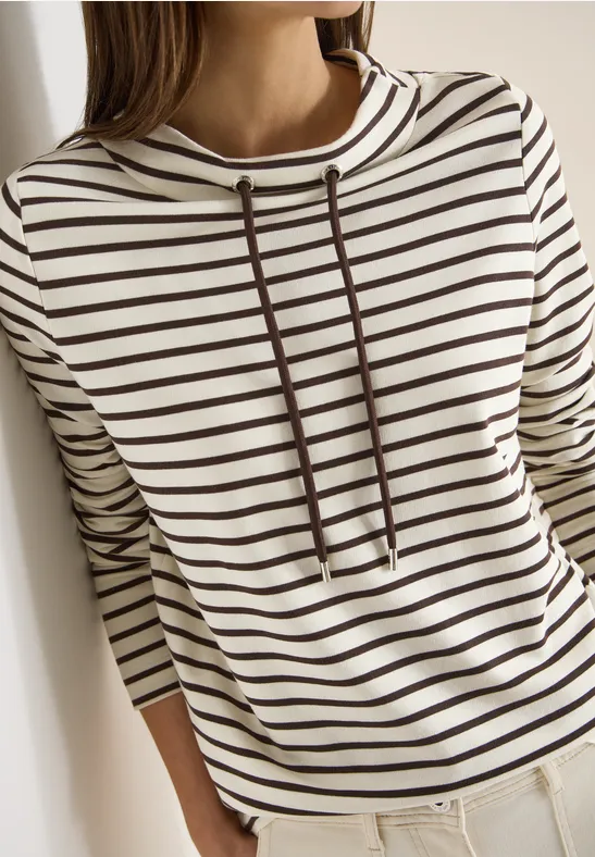 Gestreiftes Shirt macchiato brown