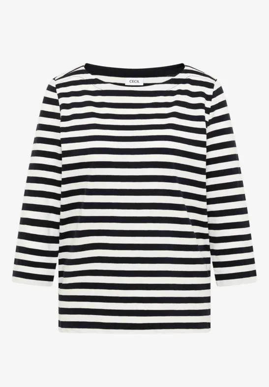 Gestreiftes Basic Shirt universal blue