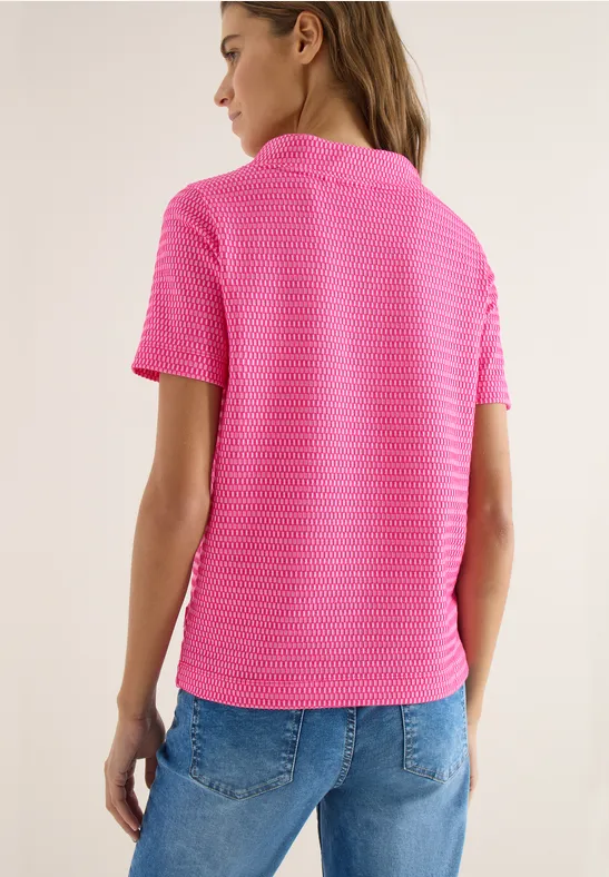 Shirt mit Funnel Neck im Two-Tone-Look beetroot pink