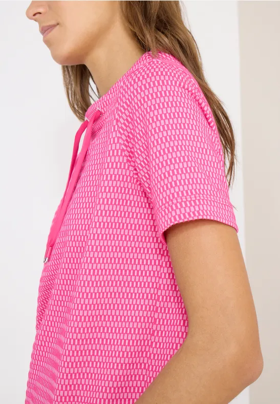 Shirt mit Funnel Neck im Two-Tone-Look beetroot pink
