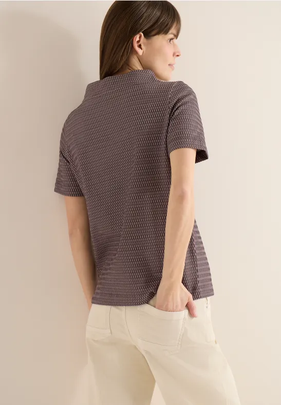 Shirt mit Funnel Neck im Two-Tone-Look macchiato brown
