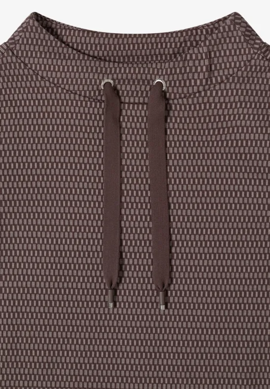 Shirt mit Funnel Neck im Two-Tone-Look macchiato brown