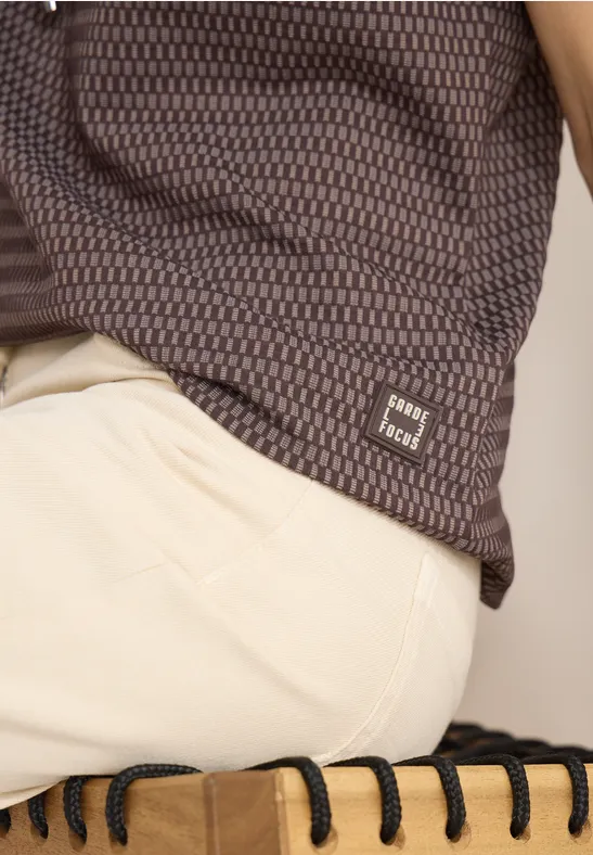 Shirt mit Funnel Neck im Two-Tone-Look macchiato brown