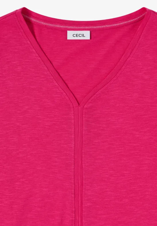 Kurzarm T-Shirt im Tunika-Look beetroot pink