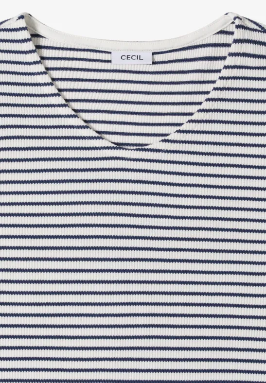 T-Shirt mit gerundetem V-Ausschnitt sporty denim blue