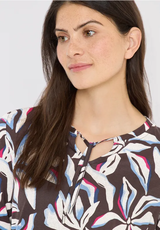 T-shirt au look tunique macchiato brown