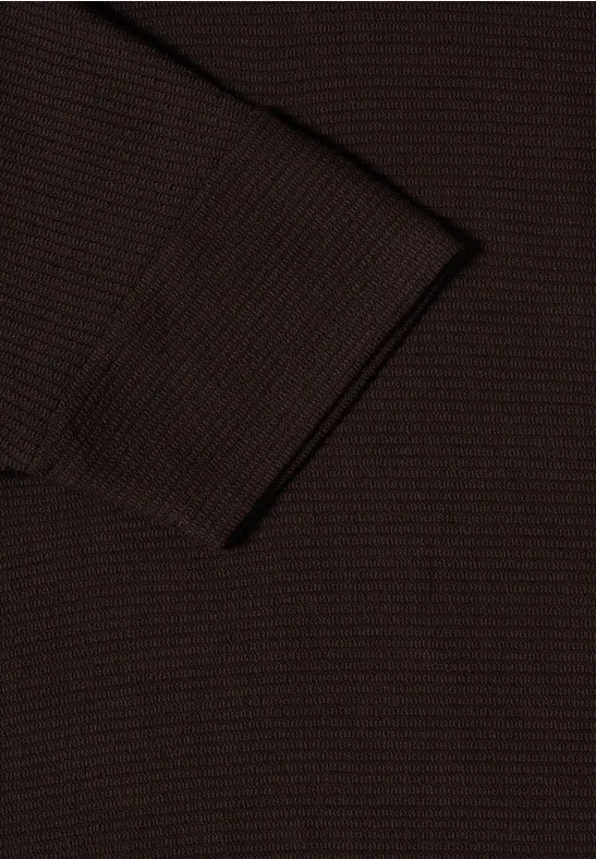 T-Shirt mit Kapuze und Struktur macchiato brown