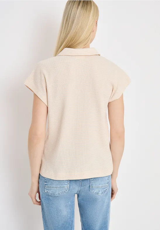 T-Shirt mit Struktur im Two-Tone-Look pearl beige