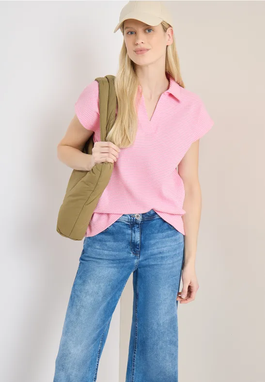 T-Shirt mit Struktur im Two-Tone-Look light blush rose