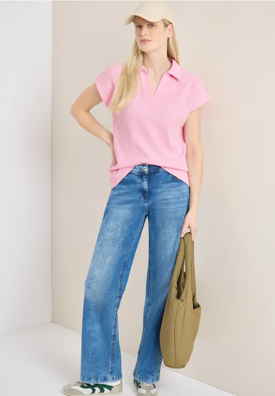 T-Shirt mit Struktur im Two-Tone-Look light blush rose