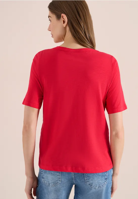 Kurzarm T-Shirt aus reiner Baumwolle glazed apple red