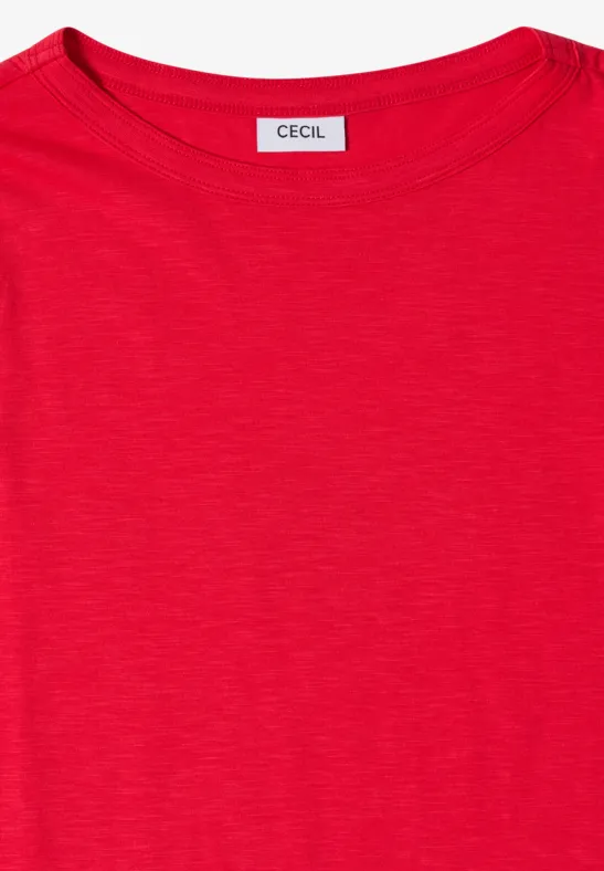 Kurzarm T-Shirt aus reiner Baumwolle glazed apple red